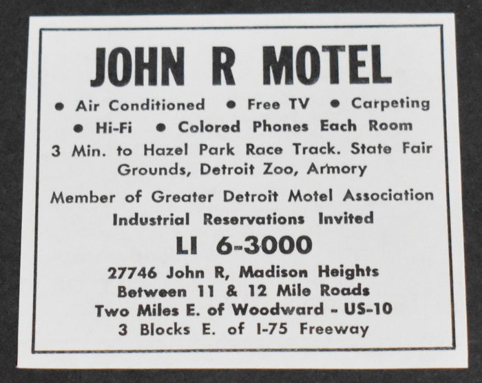 Rest Inn (John R Motel ) - Print Ad (newer photo)